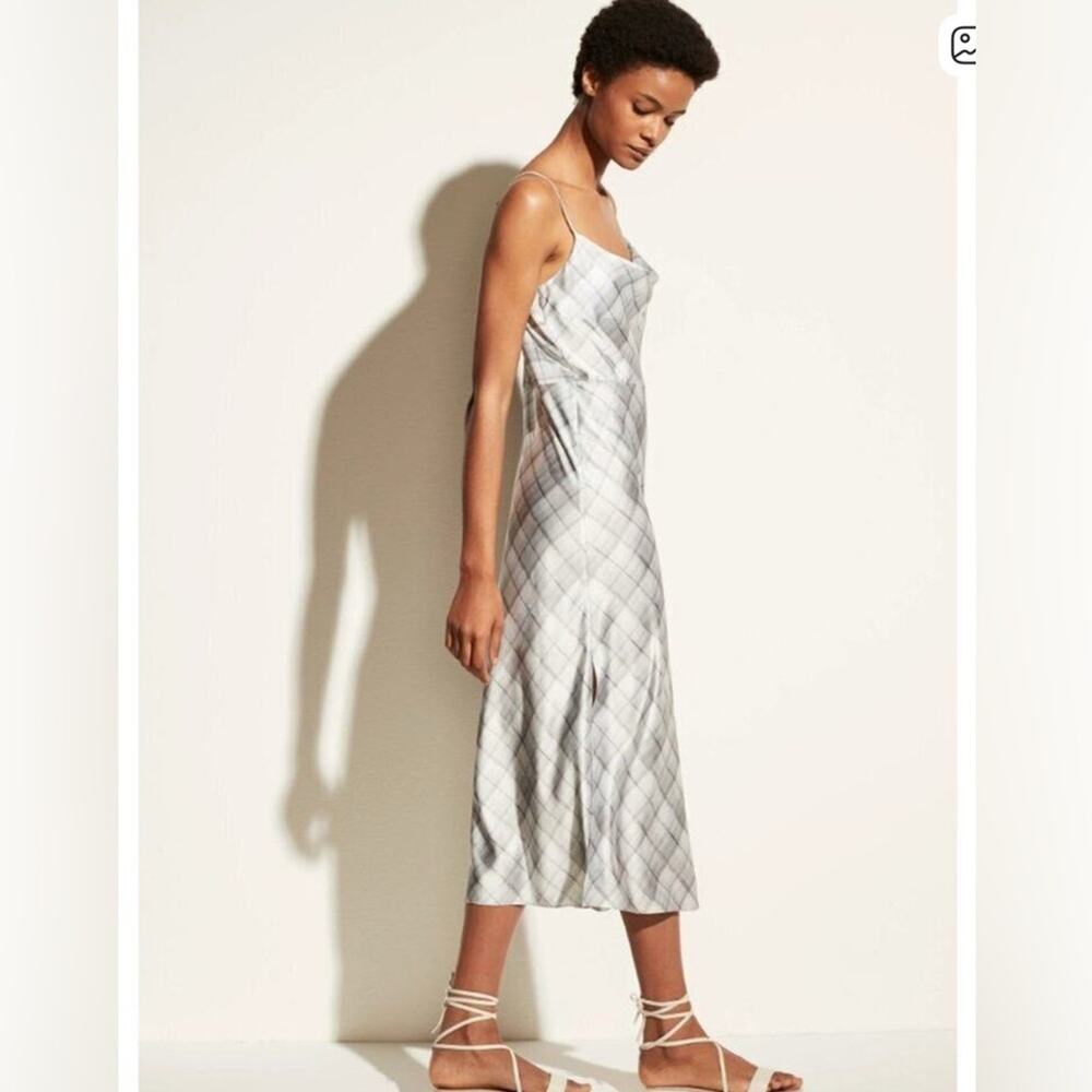 NWOT Vince Silver Plaid Dress with adjustable straps size 20